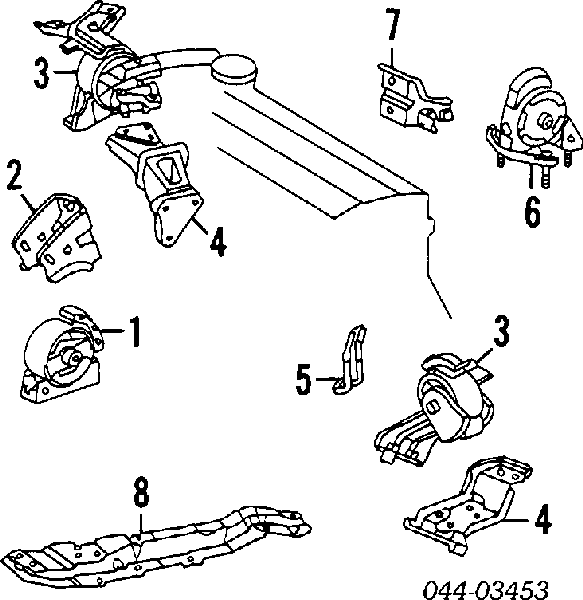 Coxim (suporte) dianteiro de motor Japan Parts RU2198 preço, a partir de 32,99 USD
