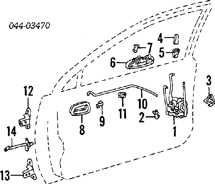 6873012110 Toyota Gozno de tampa de porta-malas
