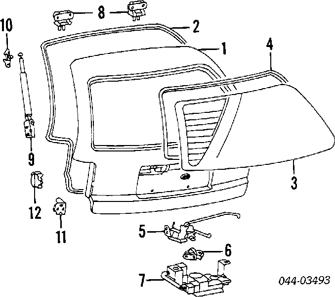 6895019795 Toyota Amortecedor de tampa de porta-malas (de 3ª/5ª porta traseira)