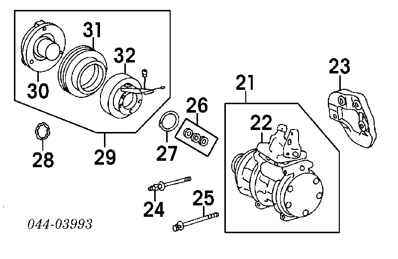 8833514020 Toyota Kit de reparação do compressor de aparelho de ar condicionado