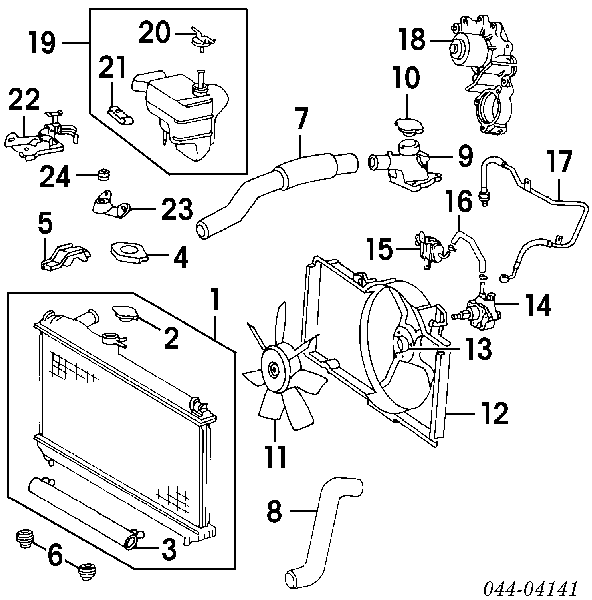 164000A031 Toyota Radiador de esfriamento de motor
