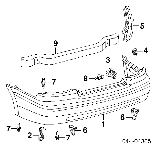 Consola do pára-choque traseiro para Toyota Corolla  E11