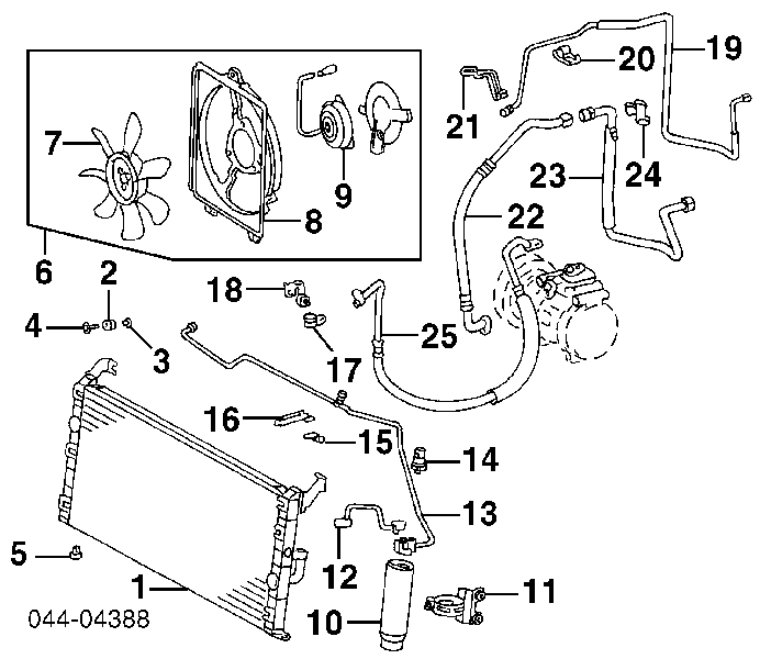 8846042020 Toyota Radiador de aparelho de ar condicionado