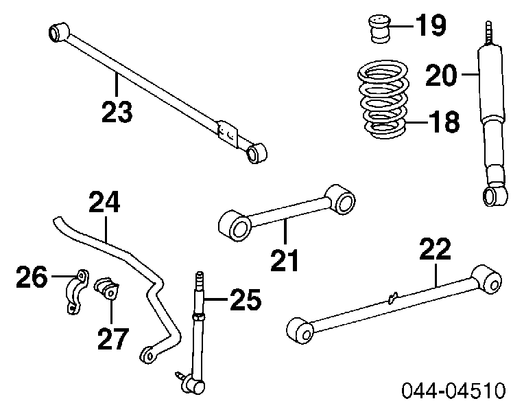 4872035051 Toyota Braço oscilante inferior esquerdo de suspensão traseira/direita