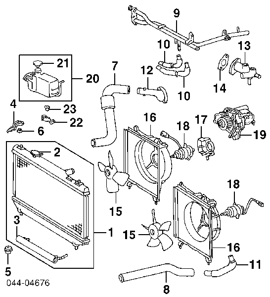 Tanque de expansão do sistema de esfriamento para Toyota Camry IV V20