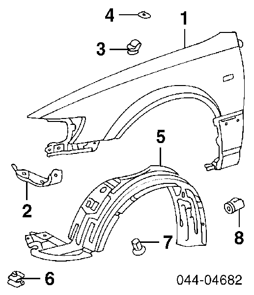 Guarda-barras direito do pára-lama dianteiro para Toyota Camry IV V20