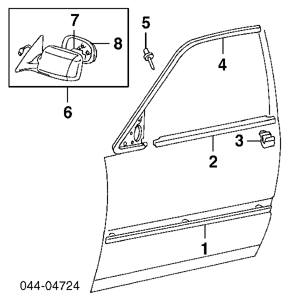 Espelho de retrovisão esquerdo para Toyota Camry IV V20