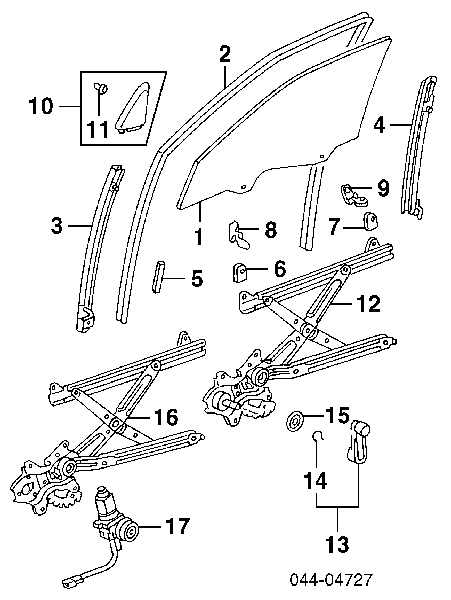 Mecanismo de acionamento de vidro da porta dianteira esquerda para Toyota Camry IV V20
