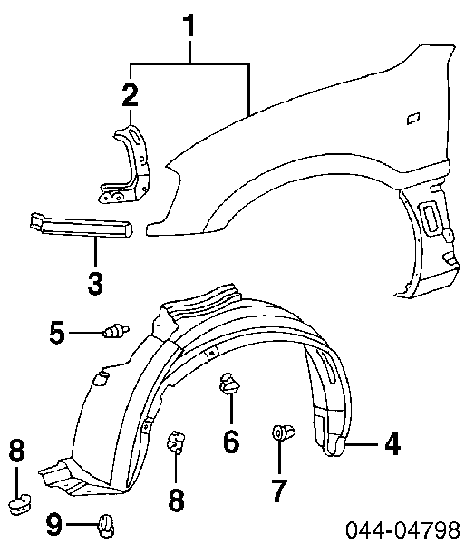 Pára-lama dianteiro direito Toyota RAV4 1 XA