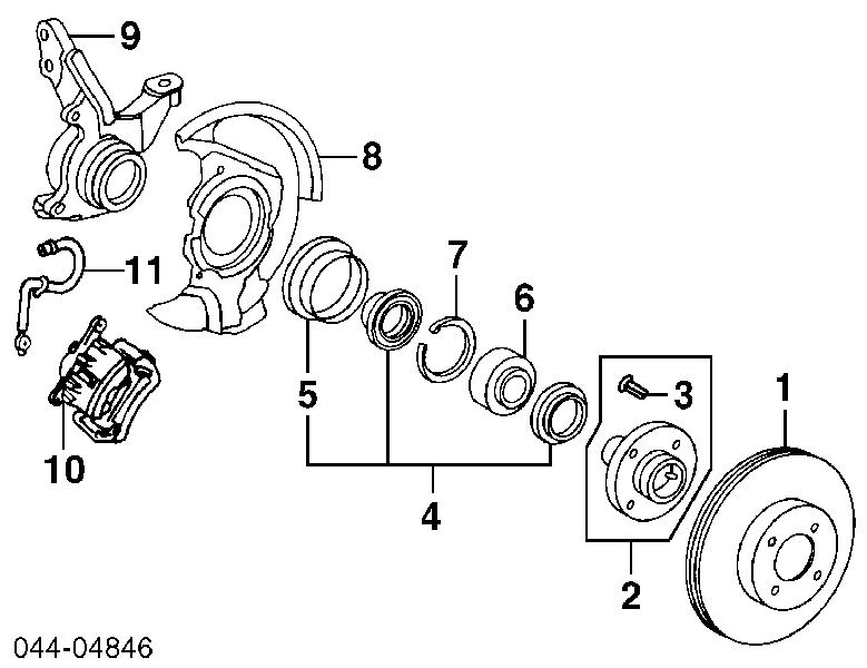 0442212070 Toyota Bucim de cubo dianteiro