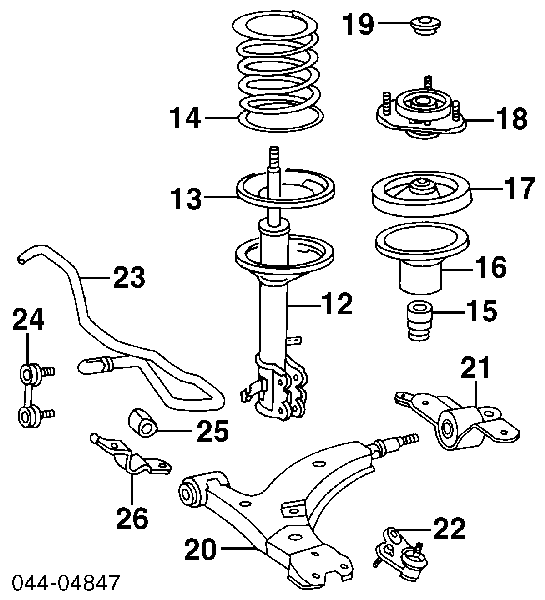 4806812160 Toyota Braço oscilante inferior direito de suspensão dianteira