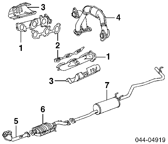 Tubo coletor de escape para Toyota 4 Runner  N130