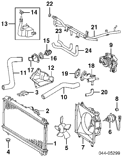 9676124017 Toyota Vedante anular do sistema de esfriamento