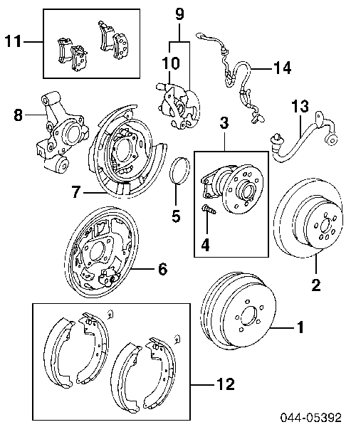 0449532020 Toyota Sapatas do freio traseiras de tambor