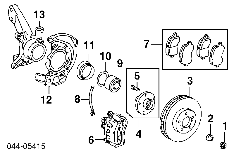 9052188001 Toyota Rolamento de cubo dianteiro