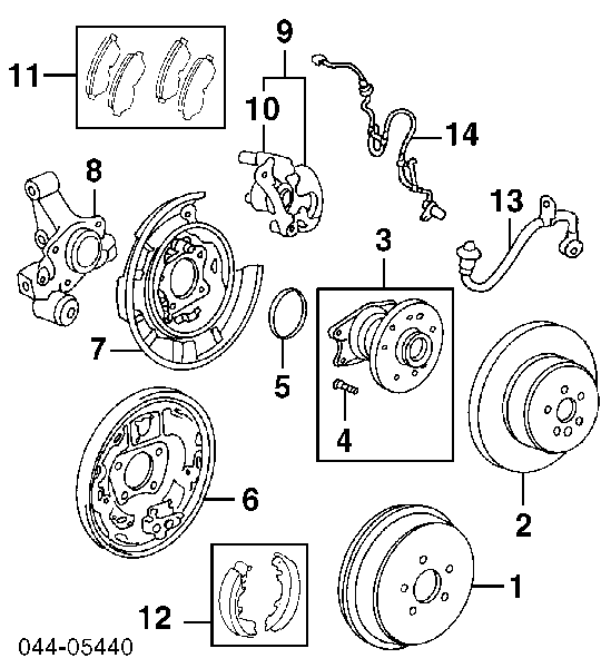Compre PP231AF Japan Parts Sapatas do freio traseiras de disco