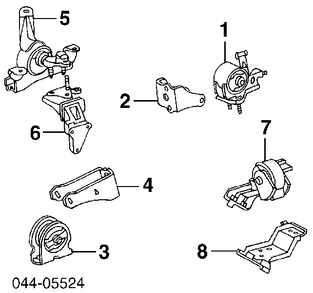 1236174370 Toyota Coxim (suporte) dianteiro de motor
