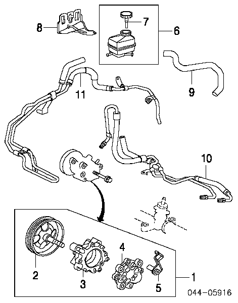 4430332010 Toyota Polia de bomba da Direção hidrâulica assistida