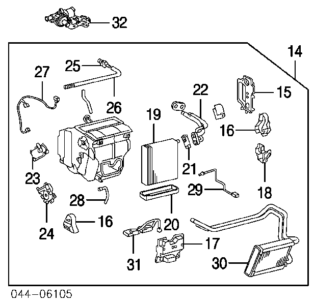 8850147020 Toyota Vaporizador de aparelho de ar condicionado