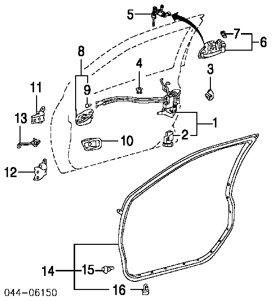 6872060050 Toyota Gozno da porta dianteira direita