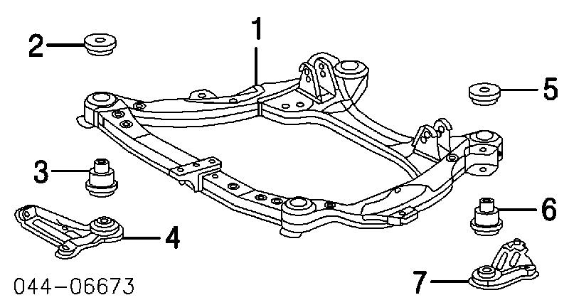 5221328020 Toyota Bloco silencioso (coxim) de viga dianteira (de plataforma veicular)