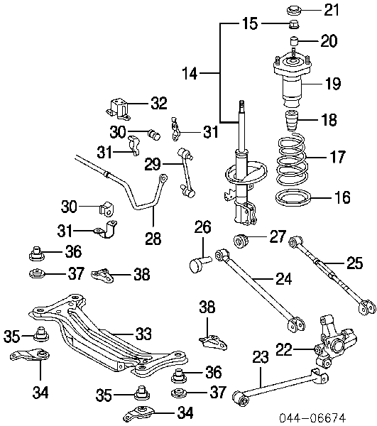4853049175 Toyota Amortecedor traseiro direito