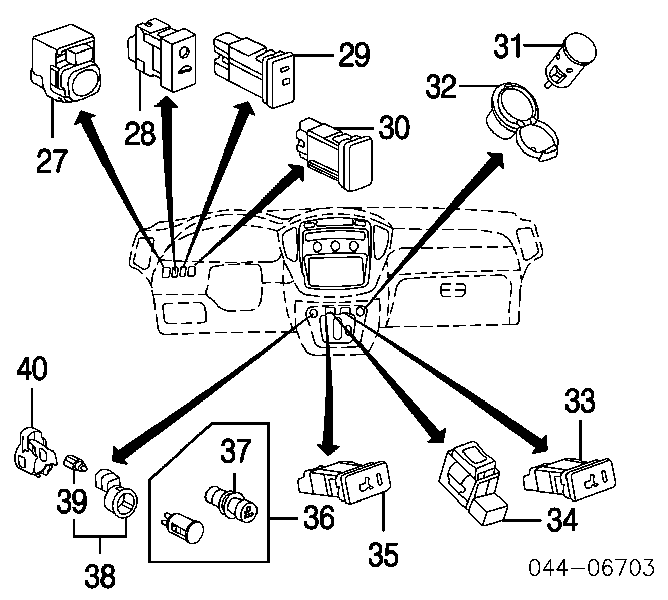 8487202050 Toyota Unidade de controlo dos espelhos de retrovisão, na porta
