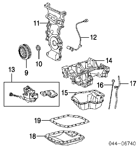 9008031060 Toyota Vedação dianteira de cambota de motor