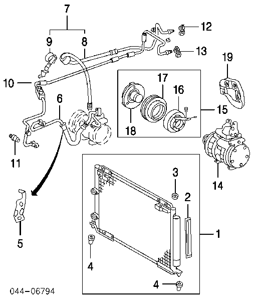 8832007090 Toyota Compressor de aparelho de ar condicionado