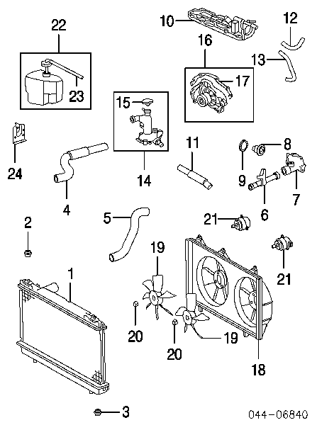 1640020270 Toyota Radiador de esfriamento de motor