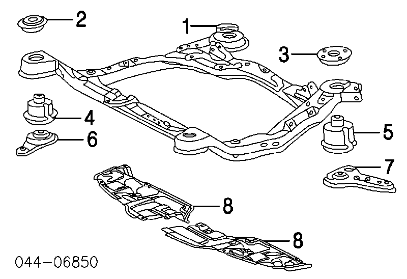 Bloco silencioso (coxim) de viga dianteira (de plataforma veicular) Toyota 5221606030 preço, a partir de 7,58 USD