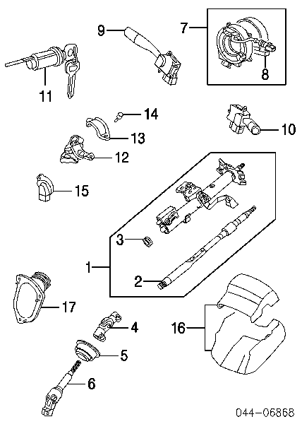 4520933010 Toyota Junta universal superior da árvore da coluna de direção
