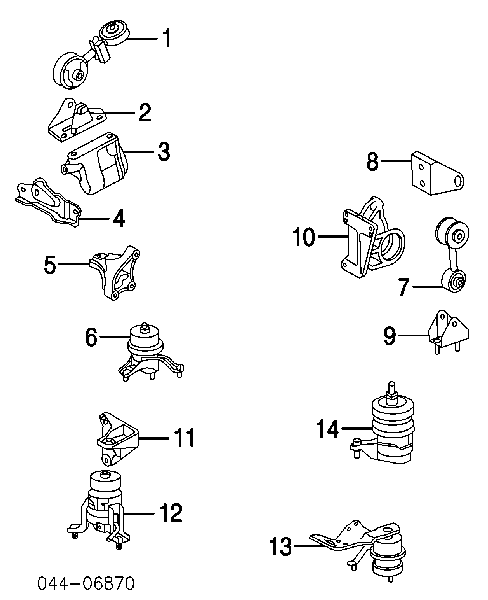54058 Metalcaucho Coxim (suporte) dianteiro de motor