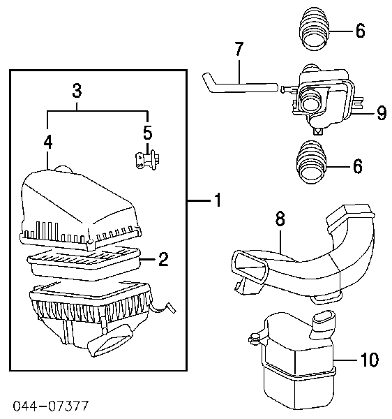 1780520020 Toyota Ressonador de filtro de ar