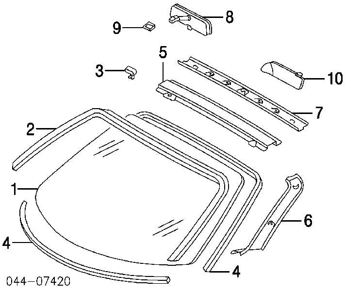 5611533020 Toyota Moldura superior de pára-brisas