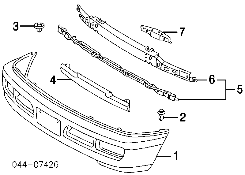 Reforçador do pára-choque dianteiro para Toyota Land Cruiser 100 J10