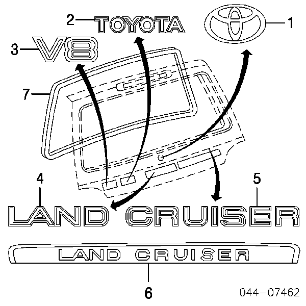 7557360030 Toyota Moldura de vidro traseiro