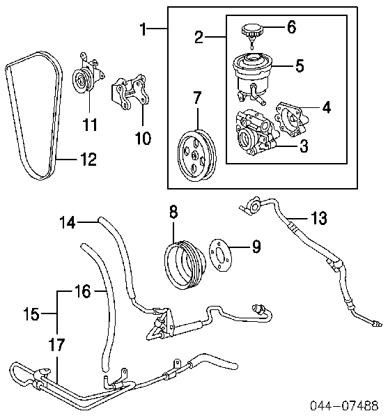 4435034010 Toyota Rolo de reguladora de tensão da correia de transmissão