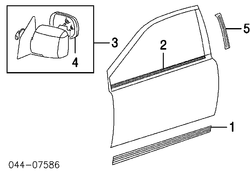 6816052010 Toyota Moldura da porta dianteira direita superior