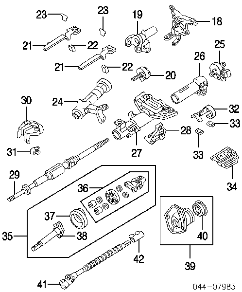 4521060101 Toyota Veio da coluna de direção superior