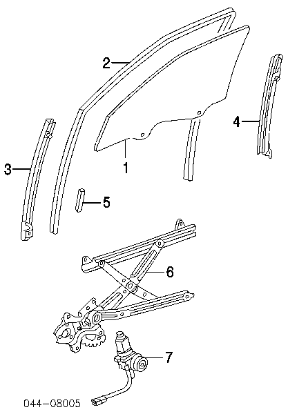 Mecanismo de acionamento de vidro da porta dianteira direita Toyota Camry V V30
