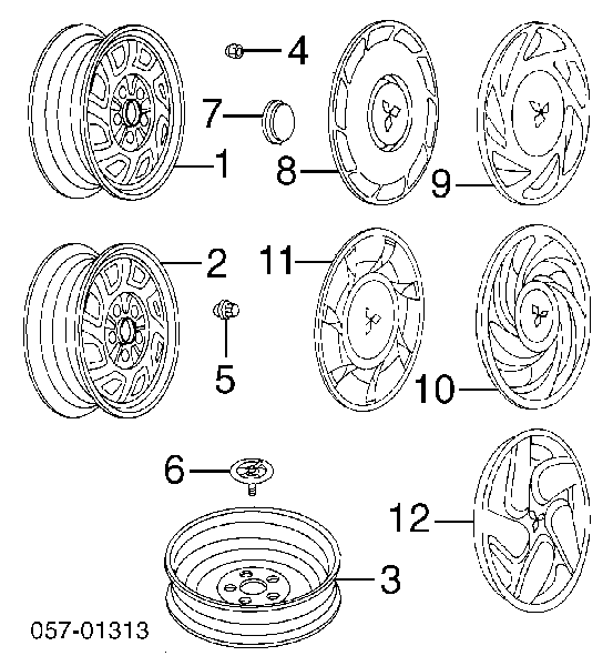 540582 Peugeot/Citroen Porca de roda