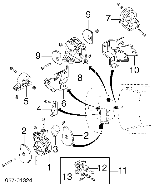 Compre S2252016 Polcar Coxim (suporte) traseiro de motor