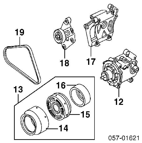 MR360181 Mitsubishi Acoplamento (bobina magnética) do compressor de aparelho de ar condicionado