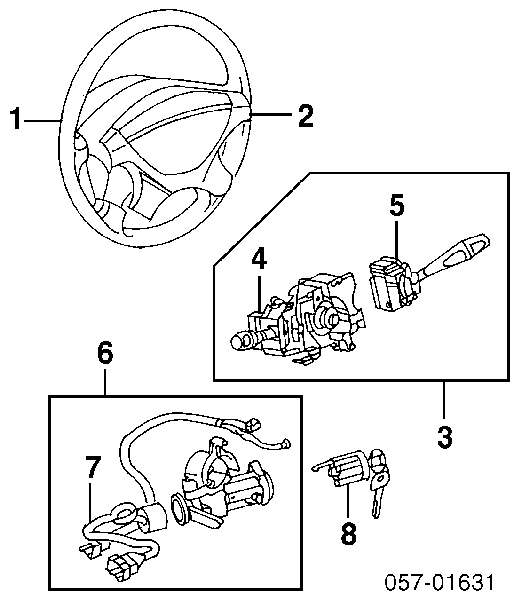 Comutador instalado na coluna da direção, montado para Mitsubishi Pajero II V2W, V4W