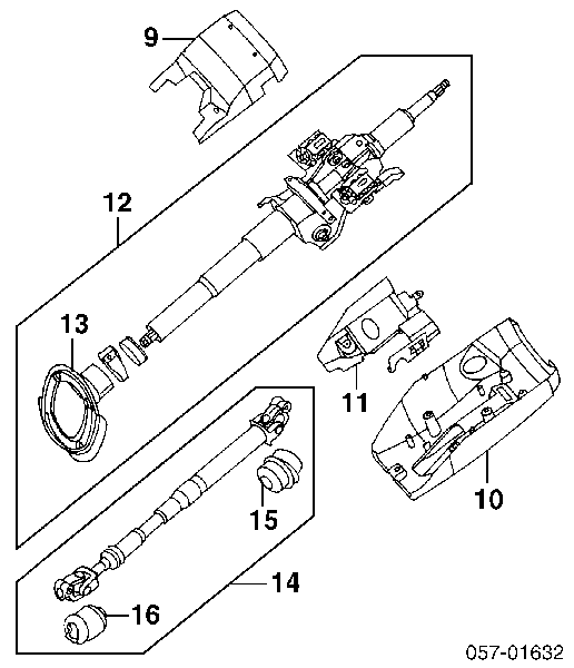 Coluna da direção para Mitsubishi Pajero SPORT I K90