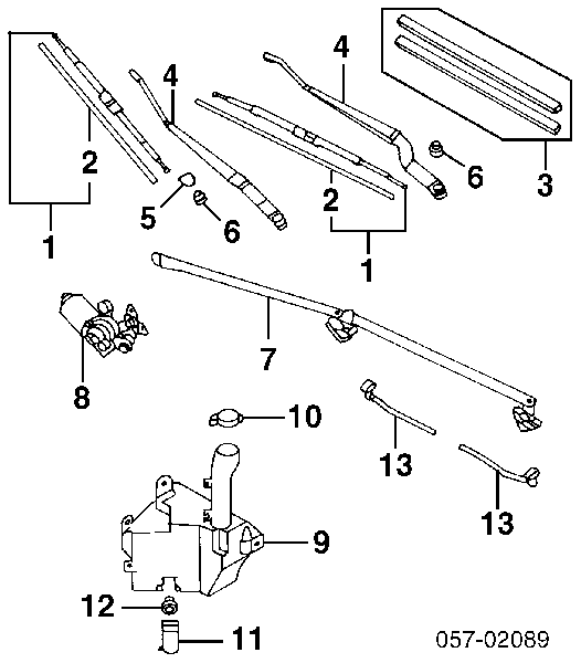 Compre Trapézio de limpador pára-brisas Mitsubishi Galant 8