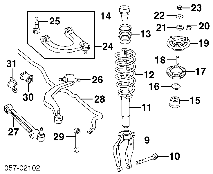 RU571 Japan Parts Bucha de estabilizador dianteiro