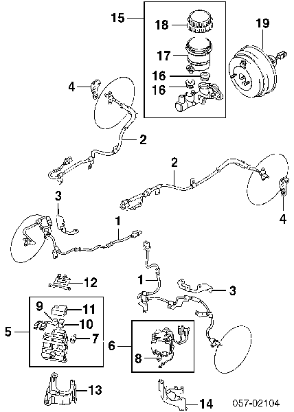Unidade hidráulico de controlo ABS para Mitsubishi Pajero II V2W, V4W