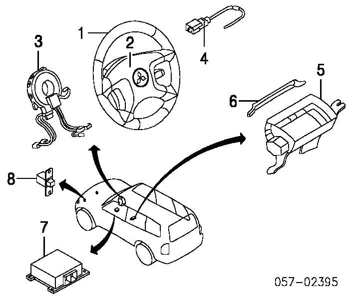 MR551784 Mitsubishi Módulo processador de controlo da bolsa de ar (Centralina eletrônica AIRBAG)